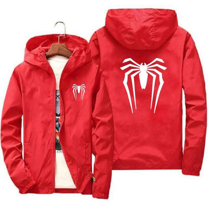 Sunscreen Waterproof Beach Casual Jackets Spider Men's Summer Hooded Jacket Windbreaker Packable Skin Coat - Xmaker