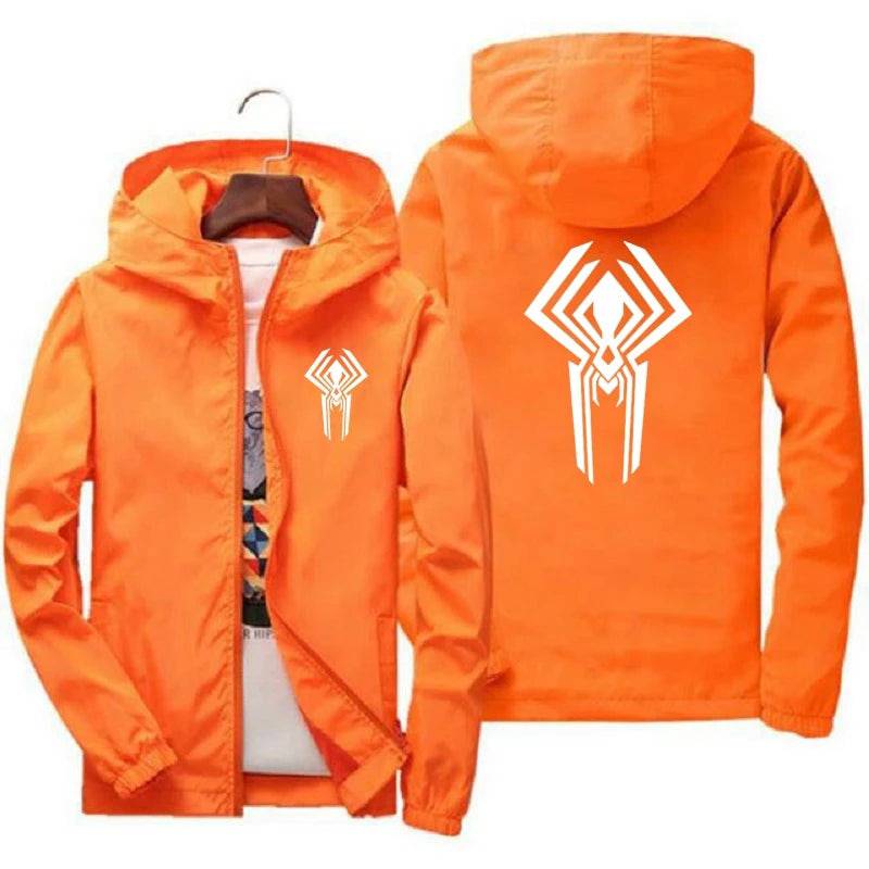 Sunscreen Waterproof Beach Casual Jackets Spider Men's Summer Hooded Jacket Windbreaker Packable Skin Coat - Xmaker