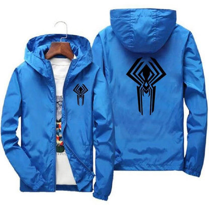 Sunscreen Waterproof Beach Casual Jackets Spider Men's Summer Hooded Jacket Windbreaker Packable Skin Coat - Xmaker