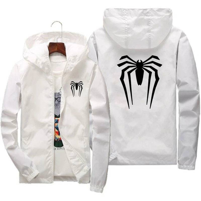 Sunscreen Waterproof Beach Casual Jackets Spider Men's Summer Hooded Jacket Windbreaker Packable Skin Coat