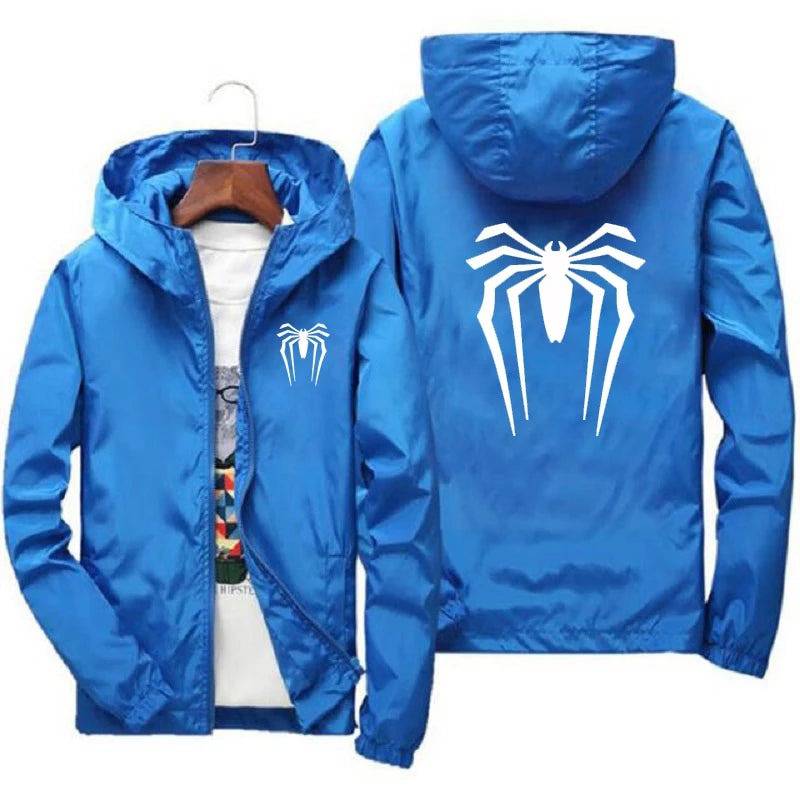 Sunscreen Waterproof Beach Casual Jackets Spider Men's Summer Hooded Jacket Windbreaker Packable Skin Coat