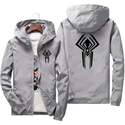 Sunscreen Waterproof Beach Casual Jackets Spider Men's Summer Hooded Jacket Windbreaker Packable Skin Coat