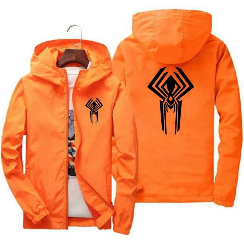 Sunscreen Waterproof Beach Casual Jackets Spider Men's Summer Hooded Jacket Windbreaker Packable Skin Coat