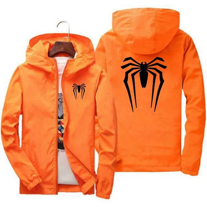 Sunscreen Waterproof Beach Casual Jackets Spider Men's Summer Hooded Jacket Windbreaker Packable Skin Coat