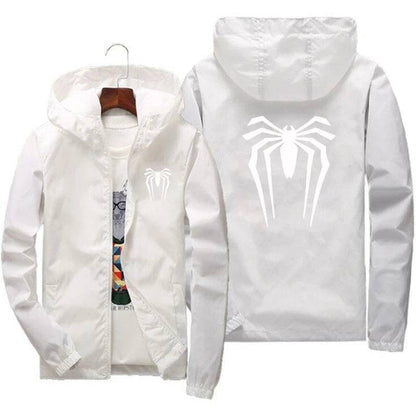 Sunscreen Waterproof Beach Casual Jackets Spider Men's Summer Hooded Jacket Windbreaker Packable Skin Coat