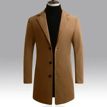 Men's Woolen Jacket Slim Fit Medium-length Coat - Xmaker