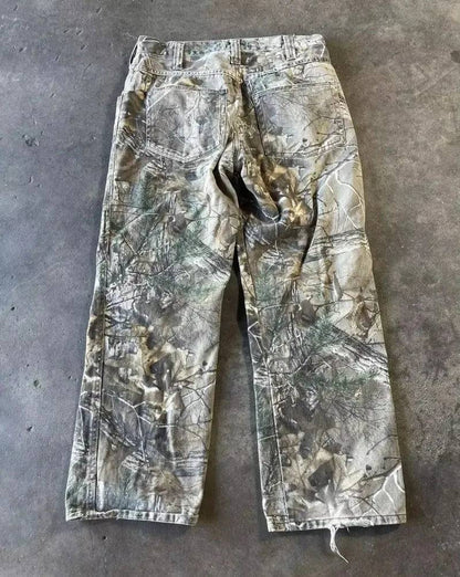 Gothic Rock Hip Hop  Camouflage Baggy Jeans Men