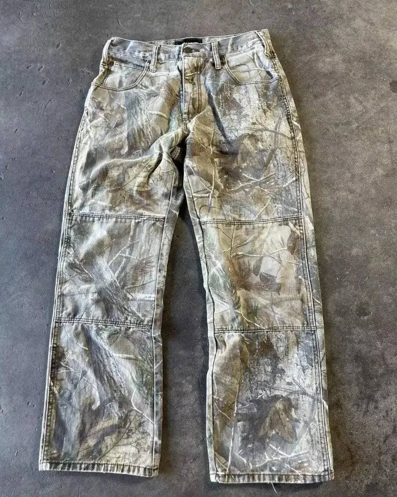 Gothic Rock Hip Hop  Camouflage Baggy Jeans Men