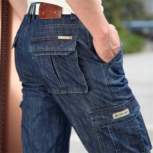 Cargo Jeans Men Multi-pocket Jeans - Xmaker