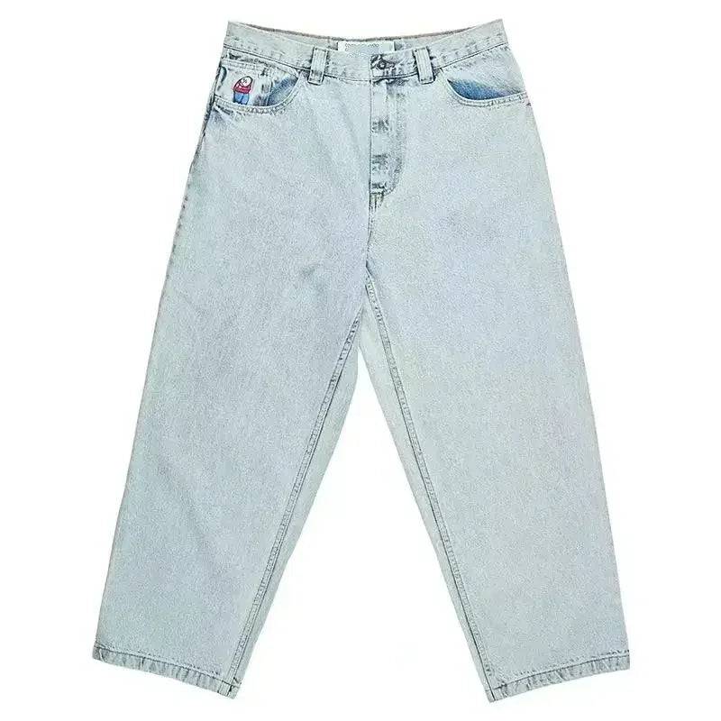 Men's Golf Trap Baggy Embroidery Denim Jeans - Xmaker