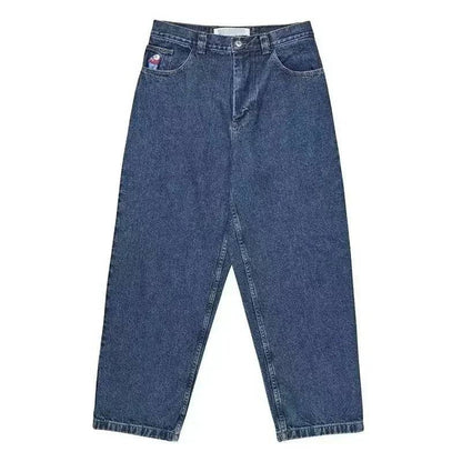 Men's Golf Trap Baggy Embroidery Denim Jeans