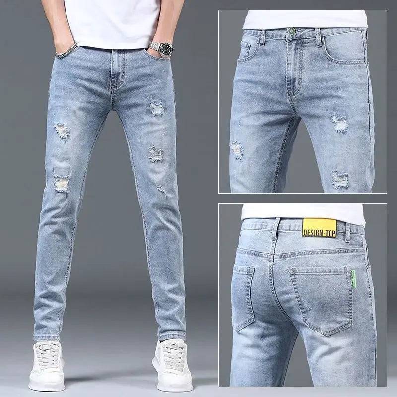 Men Classic Streetwear Cowboy Jeans - Xmaker