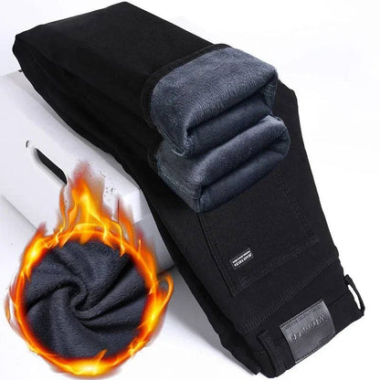 Men Brushed Slim Fit Casual Fleece Velvet Pants