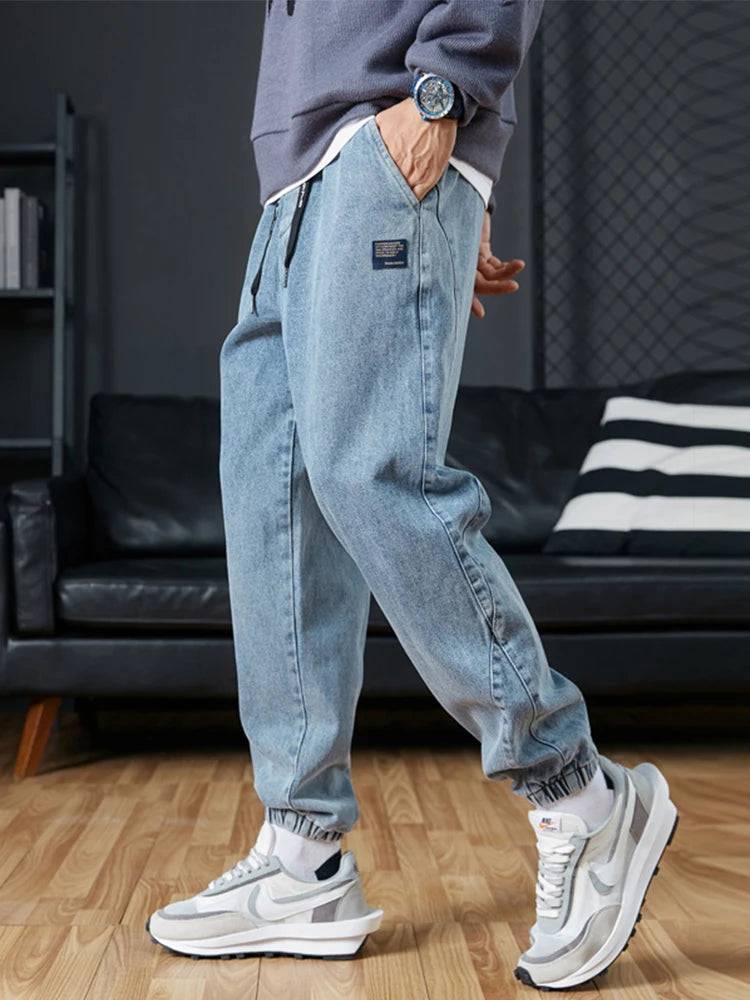 Men's Jogger Relax Fit Denim Cargo Jeans Pants Big Size