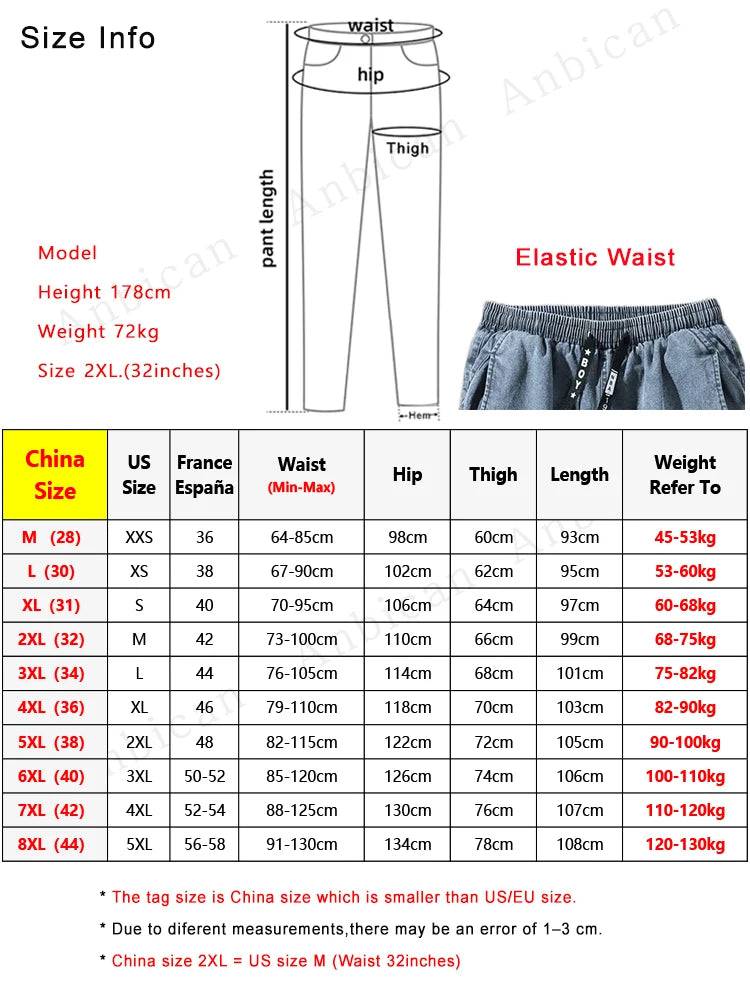 Men's Jogger Relax Fit Denim Cargo Jeans Pants Big Size