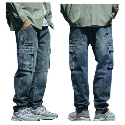 Men Loose Tapered Retro Denim Jeans