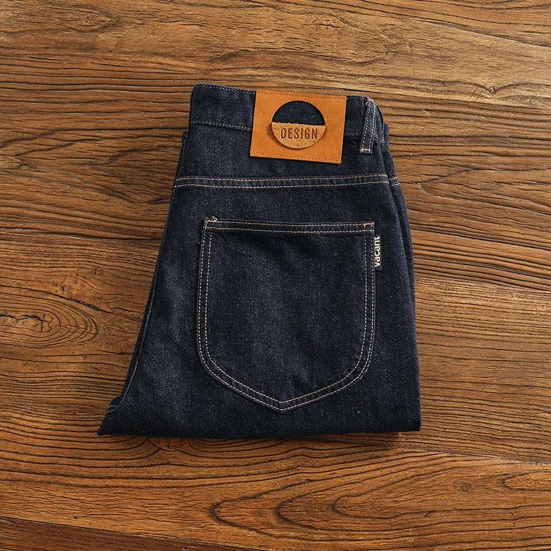 Cotton Denim Casual Loose Tapered Straight Pants