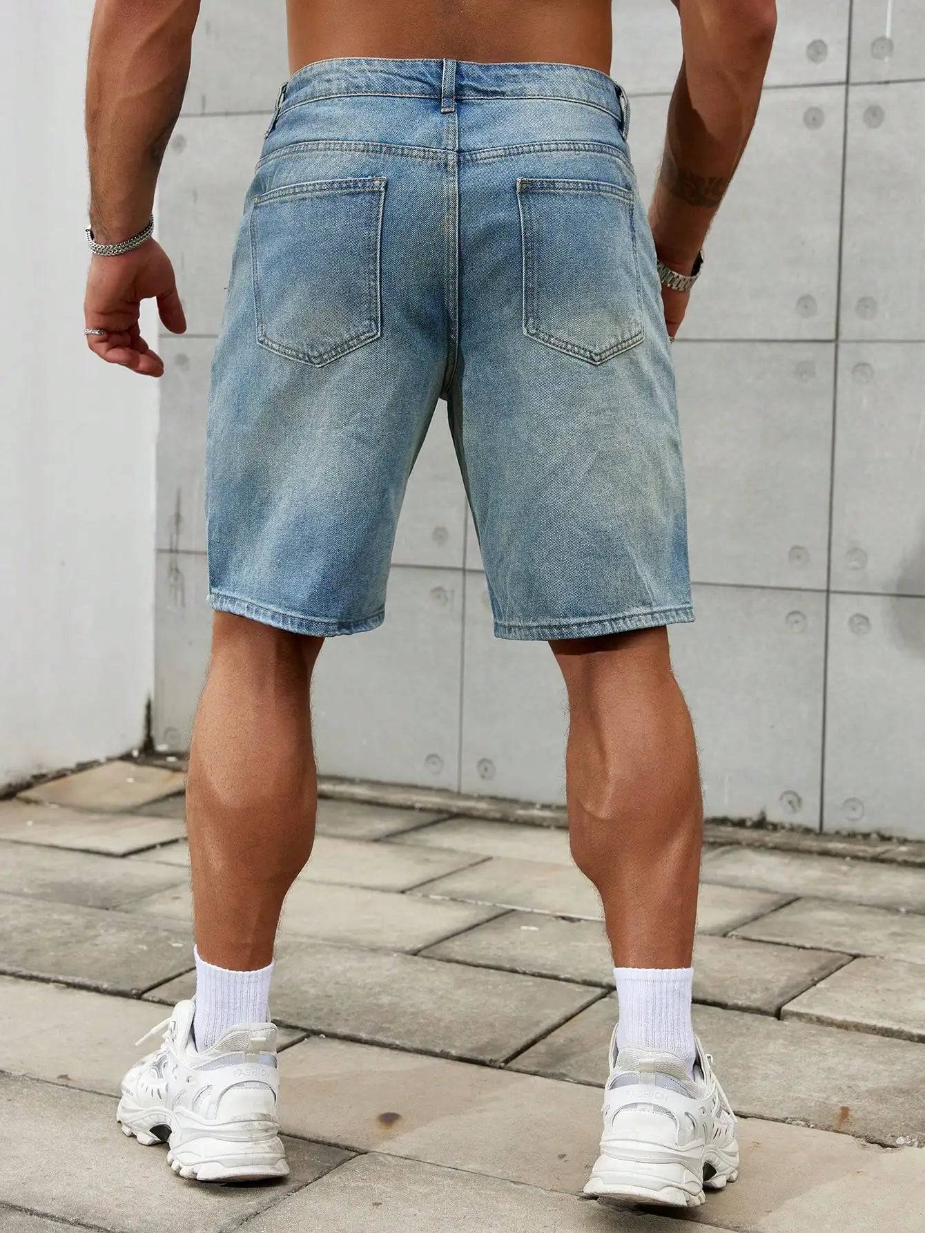 Mens Ripped Short Jeans Brand Clothing Bermuda Summer Cotton Shorts Breathable Denim Streetwear Shorts