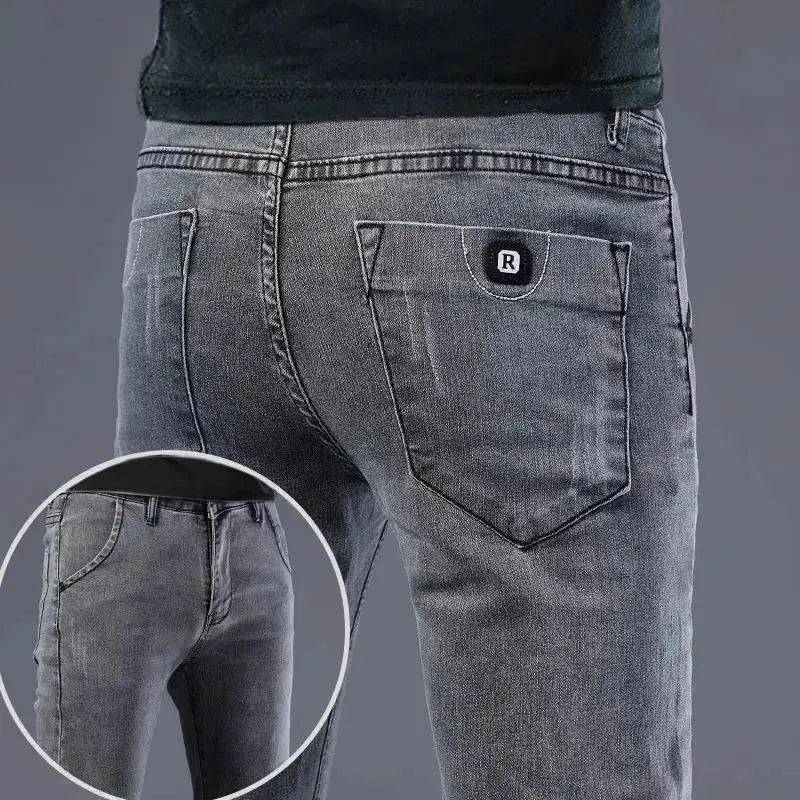 Men's Brushed Velvet Fleece Thermal Elastic Plush Thicken Slim Jeans