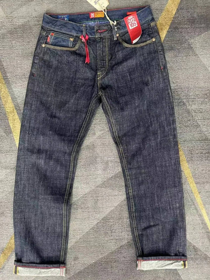 Cotton Red Selvedge Denim Jeans for Men