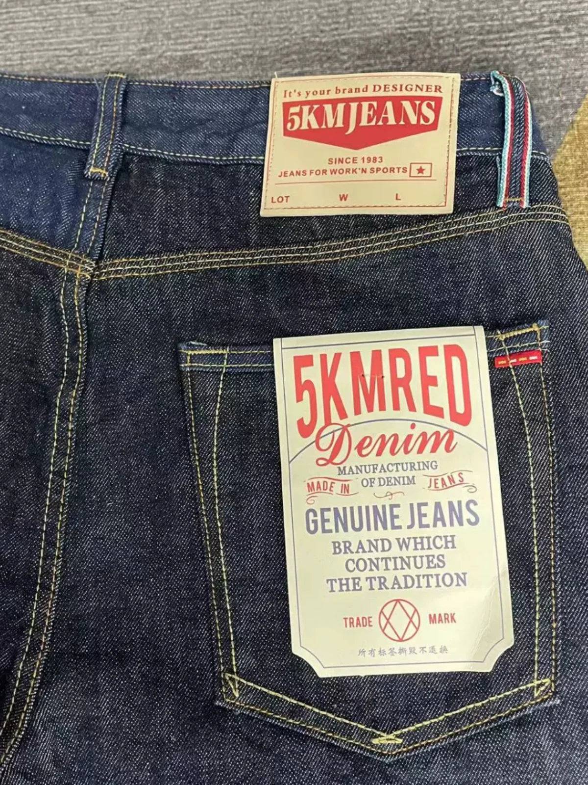 Cotton Red Selvedge Denim Jeans for Men