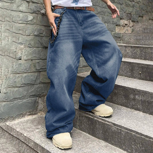 Men's  Baggy Jeans Loose Fit Straight Wide Leg Cargo