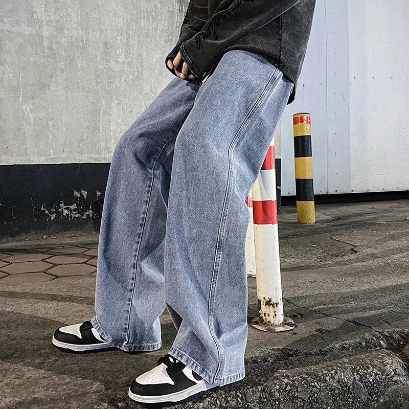 Loose Jeans Men Loose Straight Wide Leg Pants - Xmaker