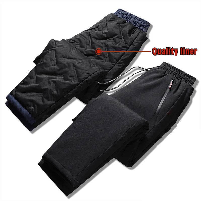 Men's Pant Thicken Waterproof Down Cotton Lined Casual Sport Joggers