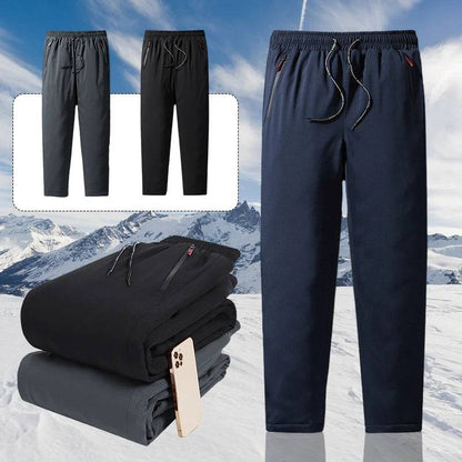 Men's Pant Thicken Waterproof Down Cotton Lined Casual Sport Joggers