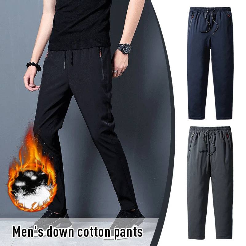 Men's Pant Thicken Waterproof Down Cotton Lined Casual Sport Joggers - Xmaker