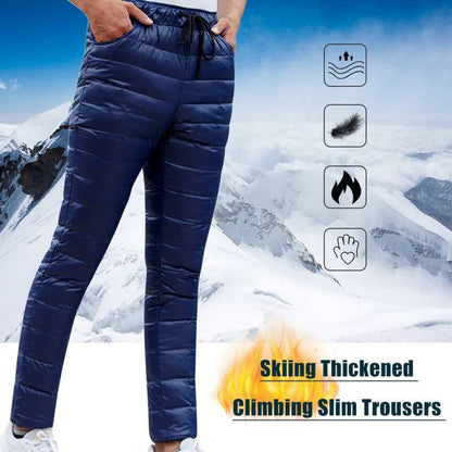 Outdoor Camping Hiking Windproof Drawstring Down Pants