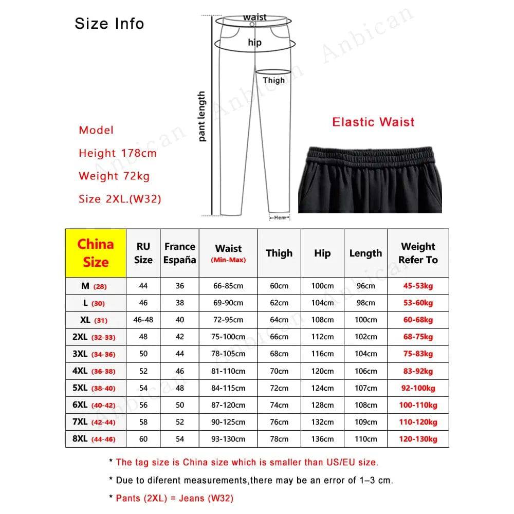 Winter Fleece Sweatpants Men Multi-Pockets Thick Warm Knit Cargo Pants Wide Leg Cotton Straight Sports Trousers Big Size 8XL