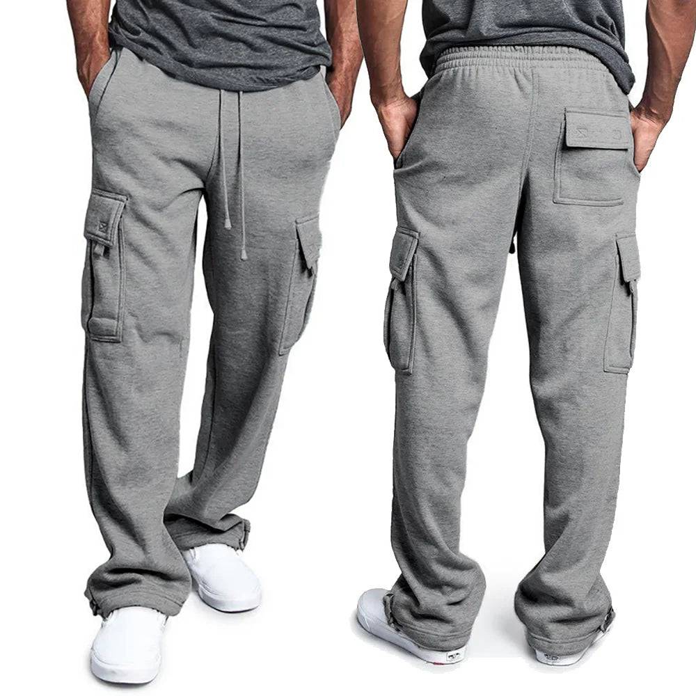 Mens Sweatpants Straight Fit Loose Oversized Drawstring Long Pants