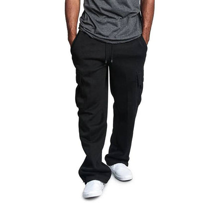 Mens Sweatpants Straight Fit Loose Oversized Drawstring Long Pants