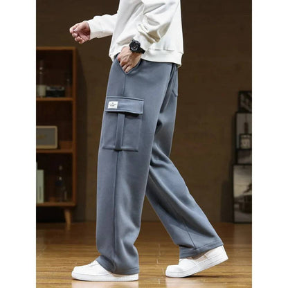 Men Multi-Pockets Drawstring Waist Sweatpants