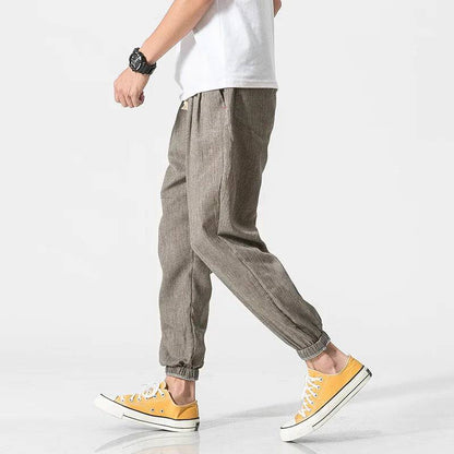 Men's  Harem Cotton Linen Sweatpants Ankle-length