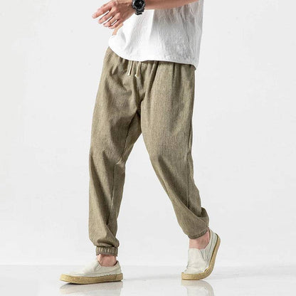 Men's  Harem Cotton Linen Sweatpants Ankle-length