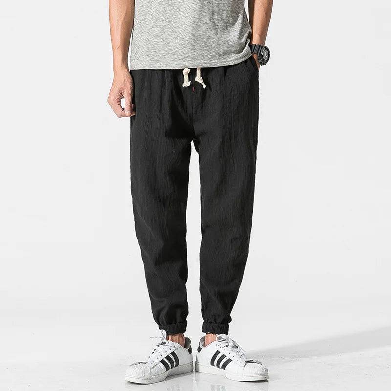 Men's  Harem Cotton Linen Sweatpants Ankle-length