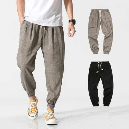 Men's  Harem Cotton Linen Sweatpants Ankle-length