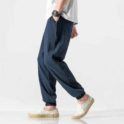 Men's  Harem Cotton Linen Sweatpants Ankle-length