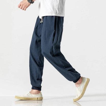 Men's  Harem Cotton Linen Sweatpants Ankle-length