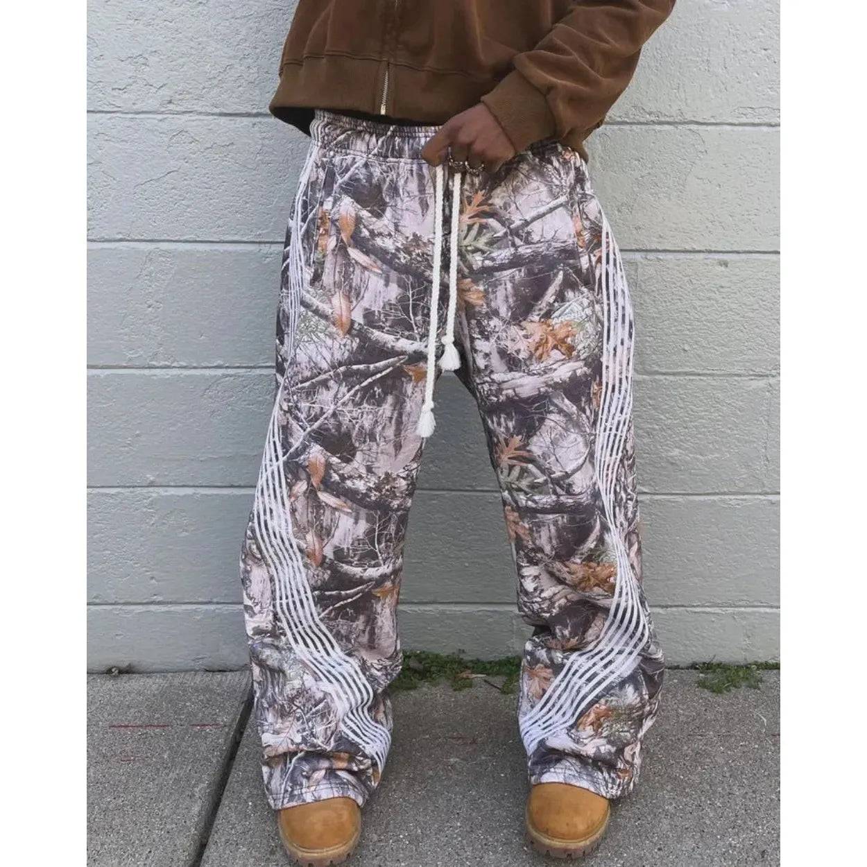 Y2K Baggy Camouflage Pattern Pants Men Women Drawstring Sweatpants