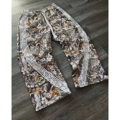 Y2K Baggy Camouflage Pattern Pants Men Women Drawstring Sweatpants