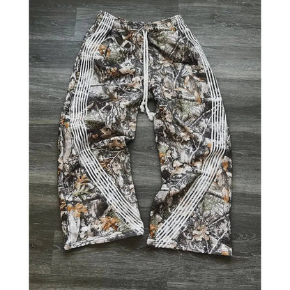 Y2K Baggy Camouflage Pattern Pants Men Women Drawstring Sweatpants