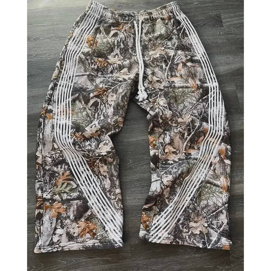 Y2K Baggy Camouflage Pattern Pants Men Women Drawstring Sweatpants