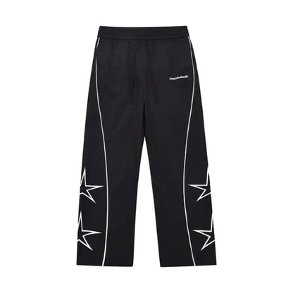 Star Parachute Pants Men Streetwear Sports Wide Leg Trousers Male Workwear Hip Hop Harajuku Sweatpants Embroidery