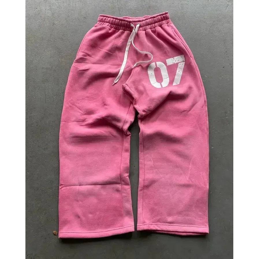 Y2k Embroidered Camo Jogging Drawstring Sweatpants