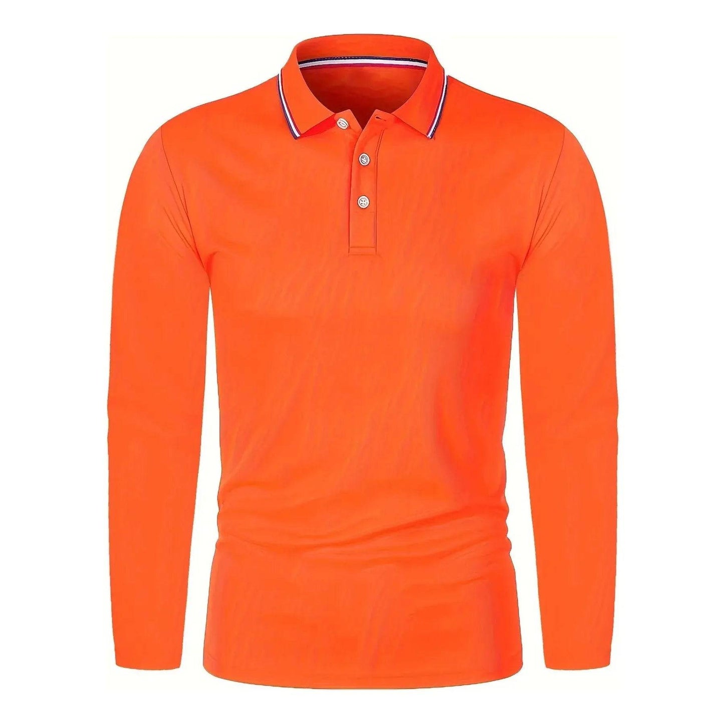 Men's Casual Breathable Long Sleeve Polo Shirt