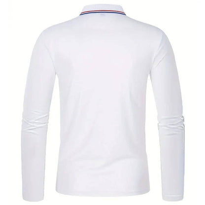 Men's Casual Breathable Long Sleeve Polo Shirt