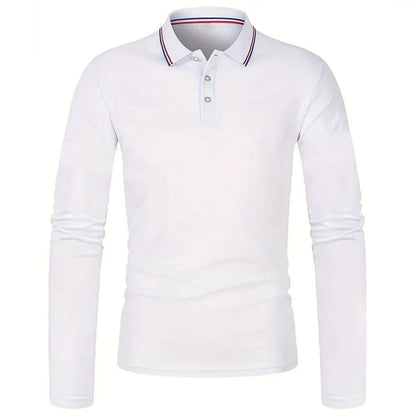 Men's Casual Breathable Long Sleeve Polo Shirt